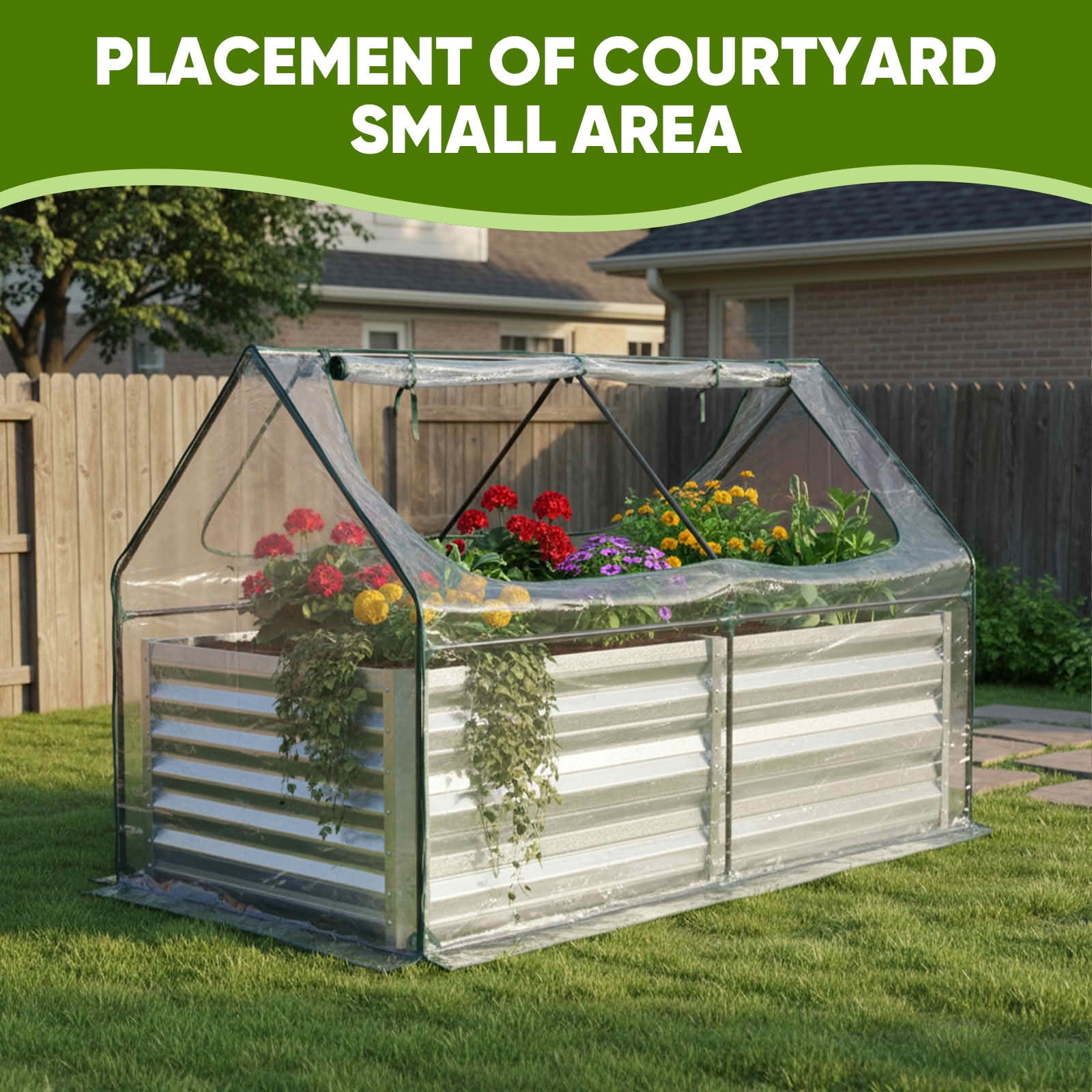 MAYEERTY Garden Greenhouse Transparent, Waterproof UV Shield with 2 Zipper Doors for Vegetables Herbs Flowers