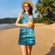 thumbnail image 3 of Fotbe Turquoise Ocean Reflection Vestido de Verano sin Mangas para Mujer – Vestido Midi Línea A, Estilo Camiseta Floral, Vestido Playero Casual y Fluido, 3 of 7