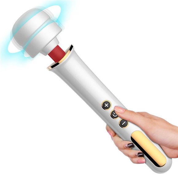 Rulwuck 10 speed powerful handheld wand massager, full body personal powerful wired massager, suitable for bodybuilders, sports recovery, muscle soreness, upper and lower back pain,white,32*5.5