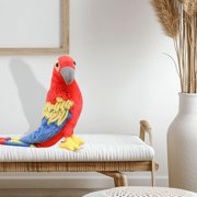 Dualoai Plush Bird Stuffed Toy Budgerigar Plush Toy Kids 19.69inchx10.24inch Present Red Blue Yellow