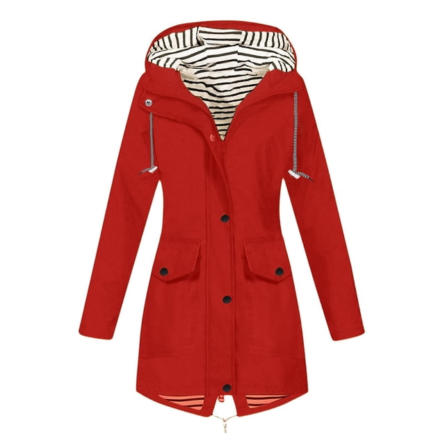 Veste Coupe-Vent pour Femmes avec Capuche Amovible pour Activités de Plein Air et de Randonnée