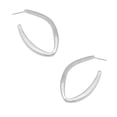 thumbnail image 3 of Time and Tru Women's Rhodium Tone Modern Hoop Earrings with Secure Post Back, 3 of 5