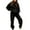 Black, variant on Sweatsuits 2pcs Sets Womens Hot Sale Clearance Women's Solid Hooded Long Sleeved Sweater Casual Two-Piece Long Sleeved Round Neck Shirt/shirt Set