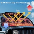 thumbnail image 5 of Binienty Folding Car Sun Shade Windshield for Jeep Wrangler TJ JK JKU Sport Sahara Rubicon 2 Door & 4 Door Tropical Palm Tree Front Windshield Sun Shade Car Visor Accessories, 5 of 7