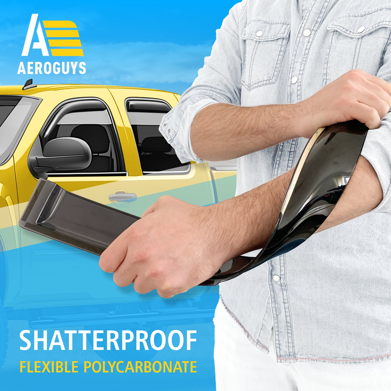 AEROGUYS In-Channel Window Deflectors Extra Durable Window Visors Rain Guards Fit for Chevrolet (Chevy) Silverado 1500 2007-2013 Extended Cab,Sun Visors,Wind Vent Visors,Truck Accessories -4pcsAG0013