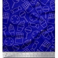 thumbnail image 1 of Soimoi Tissu en Poly Georgette Bleu Imprimé pour Biscuits et Cupcakes, Largeur 52 Pouces, 1 of 1