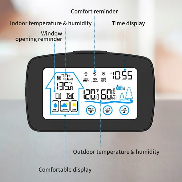 Thermomètre numérique LCD hygromètre intérieur extérieur température humid