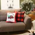thumbnail image 3 of Christmas Plaid & Truck Decorative Throw Pillow Set of 2 Square 18" x 18" Red for Couch, Bedding, 3 of 5
