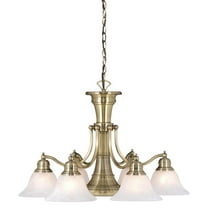Brass Chandelier 6L Southwestern Style Light Fixture with Switch