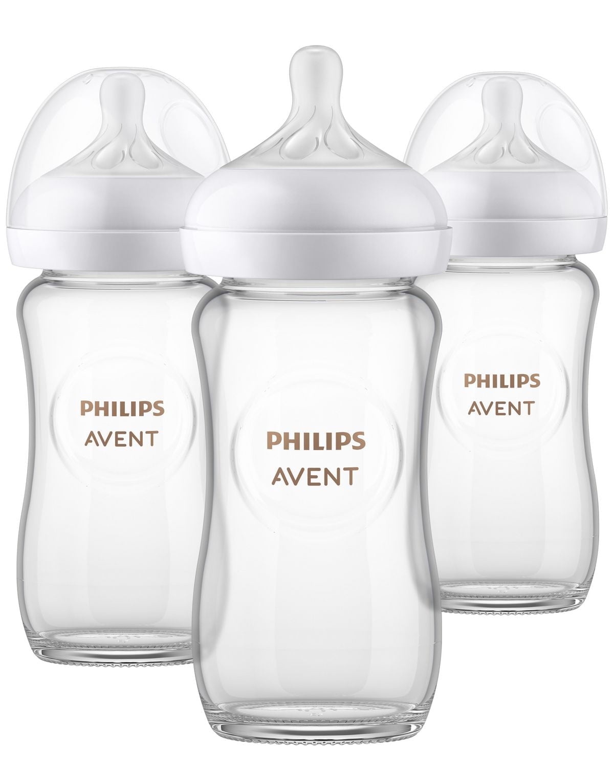 Biberon en verre naturel Philips Avent avec tétine Natural Response, 8oz, 3pk, SCY913/03 Biberon en verre