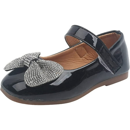 

Baby Girls Sandals Soft Sole Leather Sandals Rhinestone Bowknot Non-Slip Dress Shoes for Toddler/Little Kid/Big Kid
