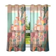 thumbnail image 6 of Yayeee Window Curtains Set of 2 for Living Room Light Filtering 63"x42", Cityscape Painting, 6 of 7