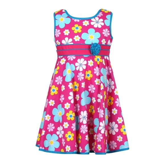 Richie House Girls' Cotton Flower Summer Sundress RH2667-B-2