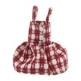 thumbnail image 7 of HONMEET Doll Outfit Christmas Suspender Skirt Red Plaid Checkered Dress Miniature Holiday Decor Festive Winter Party Costume, 7 of 7