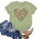 thumbnail image 3 of Primavera Top Mujeres de Moda de Cuello Redondo con Patrones de Corazón de Manga Corta Camiseta Top para Uso Diario Y de Fiesta, 3 of 5