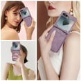 thumbnail image 6 of for Samsung Galaxy Z Flip 5 Wallet Case with Shoulder Lanyard Strap, Crossbody Phone Case with Card Holder Slots for Women Girls, Luxury PU Leather Flip Stand Purse Cover Shockproof Case, Purple, 6 of 9