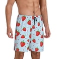 thumbnail image 2 of Balery Strawberry Pantalones cortos de pijama de punto de algodón para hombre con cinturilla y bolsillos-X-Large, 2 of 6