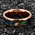 thumbnail image 4 of Rose Gold Faceted Men's Tungsten Steel Ring with Abalone Shell Inlay, 4 of 4