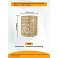 thumbnail image 3 of Serene Spaces Living Saigon Cane Wrapped Glass Hurricane Candle Holder, Candle Centerpieces for Tables, Wedding Reception Vases, For Living Room, Fireplace Mantel, Measures 4.75" Tall & 4.5" Diameter, 3 of 9