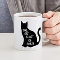 thumbnail image 4 of CafePress - One Cat Short Of Crazy Mugs - 11 oz Ceramic Mug - Novelty Coffee Tea Cup, 4 of 4