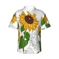 thumbnail image 2 of Xecao Plump Sunflower And Sketch print Hawaiian shirt - a stylish short-sleeve button-down for men, perfect for casual beach and tropical outings., 2 of 9