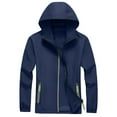 thumbnail image 3 of Inglocry Rain Jacket Men Lightweight Waterproof Raincoat Packable Hooded Windbreaker with Pockets for Hiking Travel Dark Blue 4XL, 3 of 5