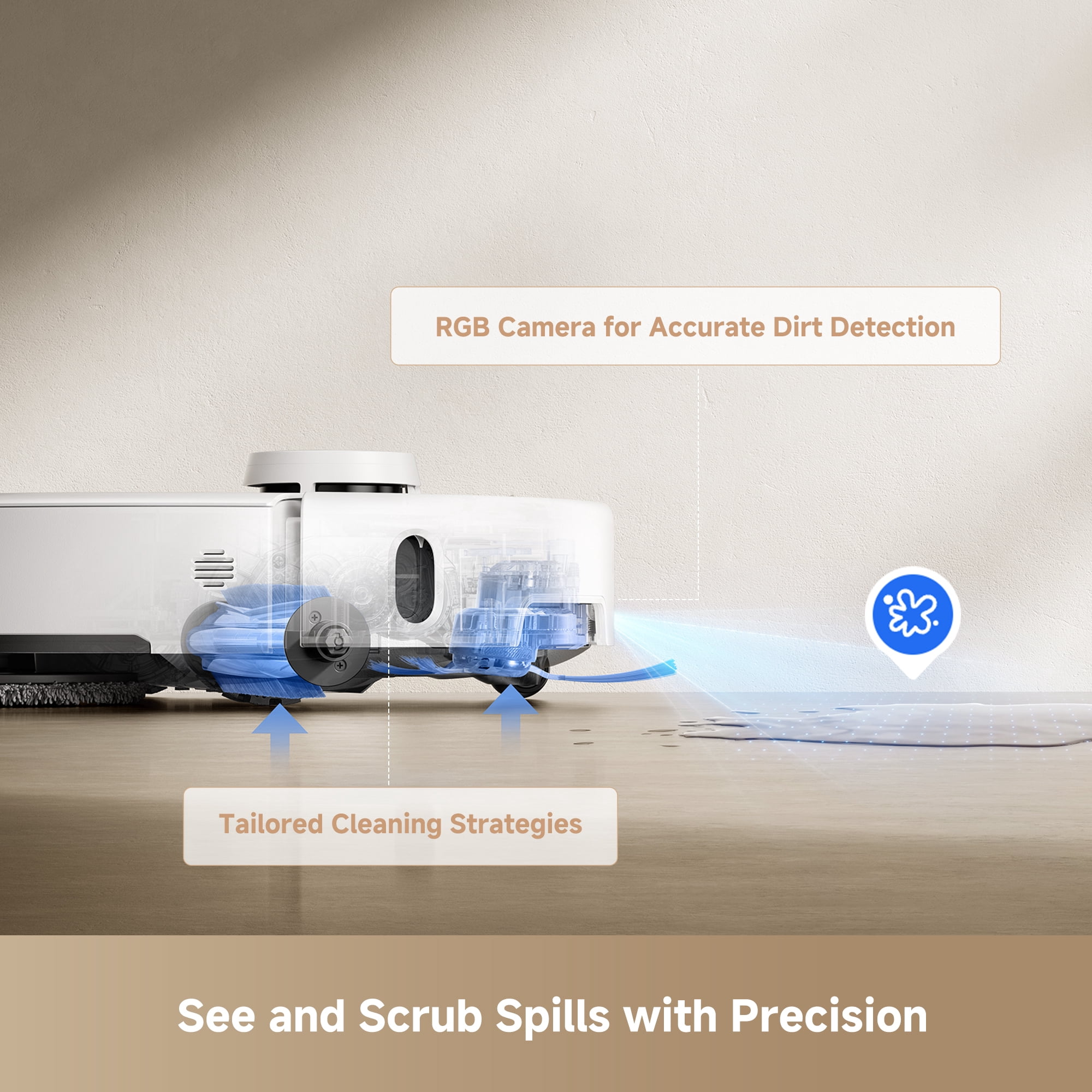 Mova P50 Pro Ultra B Level Robot Vacuum and mop, Removable Liftable Mop 19,000Pa Suction