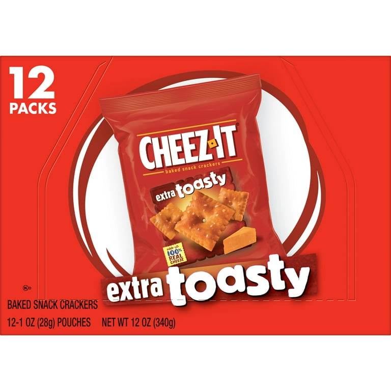 Baked Snack Crackers, Extra Toasty Crackers, 1 oz Bag, 12/Box Baked Snack Crackers, Extra Toasty Crackers, 1 oz Bag, 12/Box