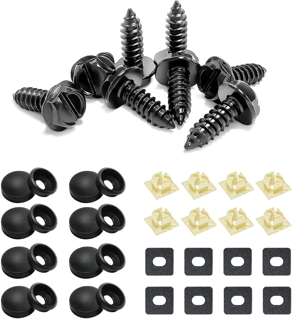 8 Sets Stainless Steel Licence Plate Screws Kit, Rustproof Licence