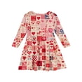 thumbnail image 4 of Abcomgle Little Girls Valentines Dresses Cute A-Line Long Sleeve Midi Dress for Girls Cute Love Heart Floral Dresses for Girls Crewneck Spring Twirly Dress Outfits,, 4 of 4