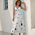 thumbnail image 5 of Messy Black Polka Dots Dress Fashion Boho Beach Long Dresses Female Party Printed Maxi Dress, 5 of 9
