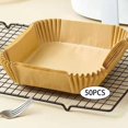 thumbnail image 4 of 50pcs Air Fryer Disposable Paper Liner Mat Square Steamer Basket Barbecue Paper, 4 of 4