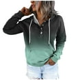 thumbnail image 2 of Vedolay Women's T Shirt Women's 2023 Half Zip Crop Sweatshirt Workout Hoodie High Neck Long Sleeve Clothes,Green XXL, 2 of 4
