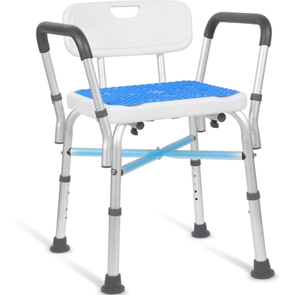 Tub Transfer Bench for Bathtub, Tool Free Assembly Shower Chair with Backrest & Armrest, Height Adjustable Shower Bench, Shower Seat for Elderly and Disabled-500lb