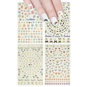 ALLYDREW 4 Sheets Nail Stickers Nail Art Nail Decal Set - Butterflies Nail Stickers