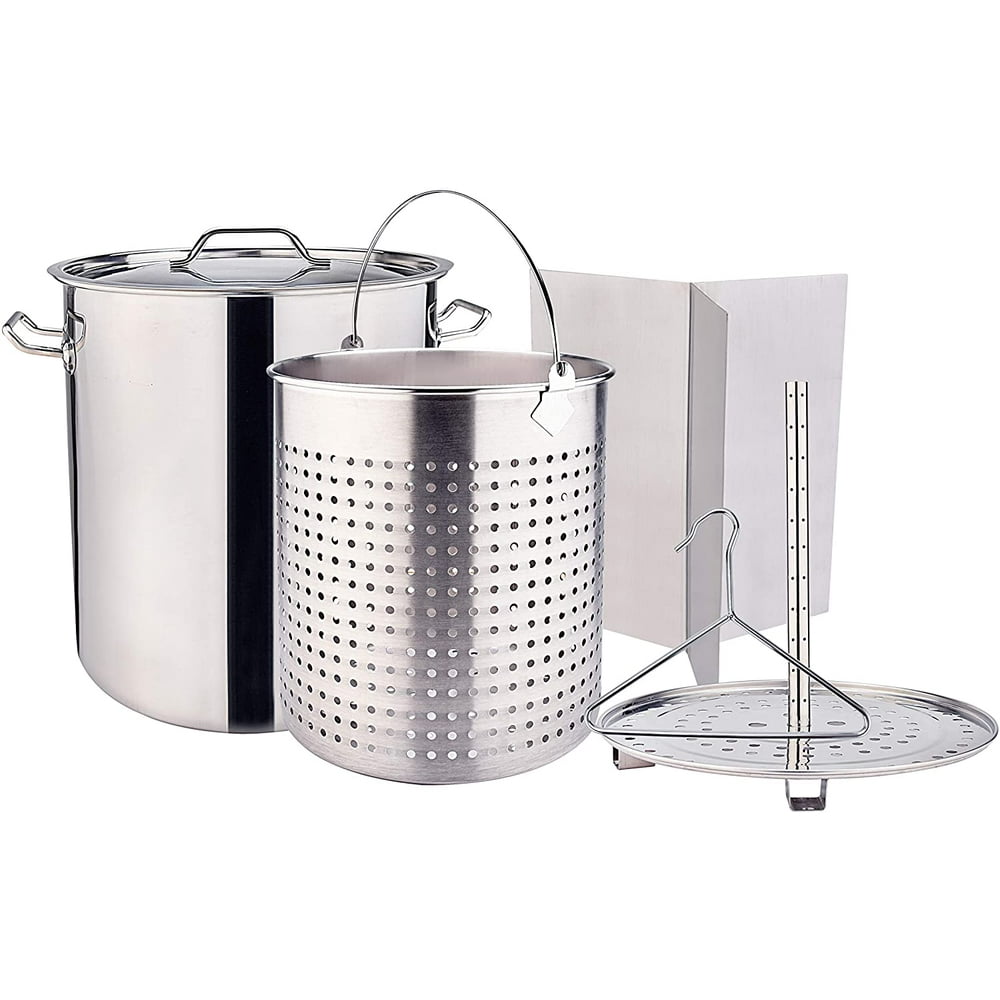ARC 64QT 16Gallon Stainless Steel Stock Pot Tamale Steamer Pot Turkey