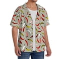 thumbnail image 2 of Fuzoiu Colorful Chili Print Men's Casual Short,Men's Short Sleeve Shirt,Mens Casual Button Down Shirts,Cuban Collar Summer Shirt for Beach, Vacation, and Outdoor Activities-3X-Large, 2 of 5