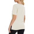 thumbnail image 2 of BTDECLAR Womens Short Sleeve Summer Tops V Neck Solid Color Basic Tshirts Slim Fitted Stretchy Casual Lightweight Athletic Workout Shirts, 2 of 5