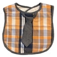 thumbnail image 1 of Babero para Bebé Frenchie Mini Couture de Cuadros con Corbata Azul Cambray 24 cm x 25 cm, 1 of 2