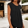 thumbnail image 2 of Livrdious Plus Size Womens Dressy Business Casual Tops Work Trendy Short Sleeve Chiffon Shirts Summer Cute Pleated Crewneck Blouses, S-5XL, 2 of 6