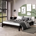 thumbnail image 1 of Pemberly Row Contemporary Queen Black Wood 75.5" Platform Bed, 1 of 7
