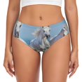thumbnail image 1 of Fotbe Horses Running Through The Water Calzones Estampados para Mujer – Ropa Interior de Algodón, Cómoda, Suave y Elástica-X-Large, 1 of 6