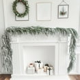 thumbnail image 2 of Uxgjfwu Flocked Christmas Garland 180cm Snowy Pine Needles Rattan Strips for Mantel Door Holiday Decor, 2 of 6
