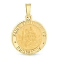 thumbnail image 2 of 14K Yellow Gold St. Christopher Charm Pendant with 1.7mm Flat Open Wheat Chain Necklace - 20", 2 of 6
