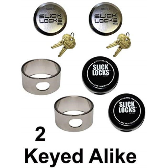 slick locks includes (2) hockey puck locks (keyed alike), (2) spinners