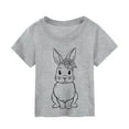thumbnail image 3 of MIASHUI T-Shirt à Manches Courtes pour Tout-Petits Garçons Filles avec Imprimé Graphique de Lapin, Gris, 2-3 Ans, 3 of 4