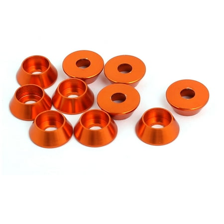 - M4 Aluminium Alloy Engine Bay Hatch Lid Bumper Fender Washer Orange 10pcs
