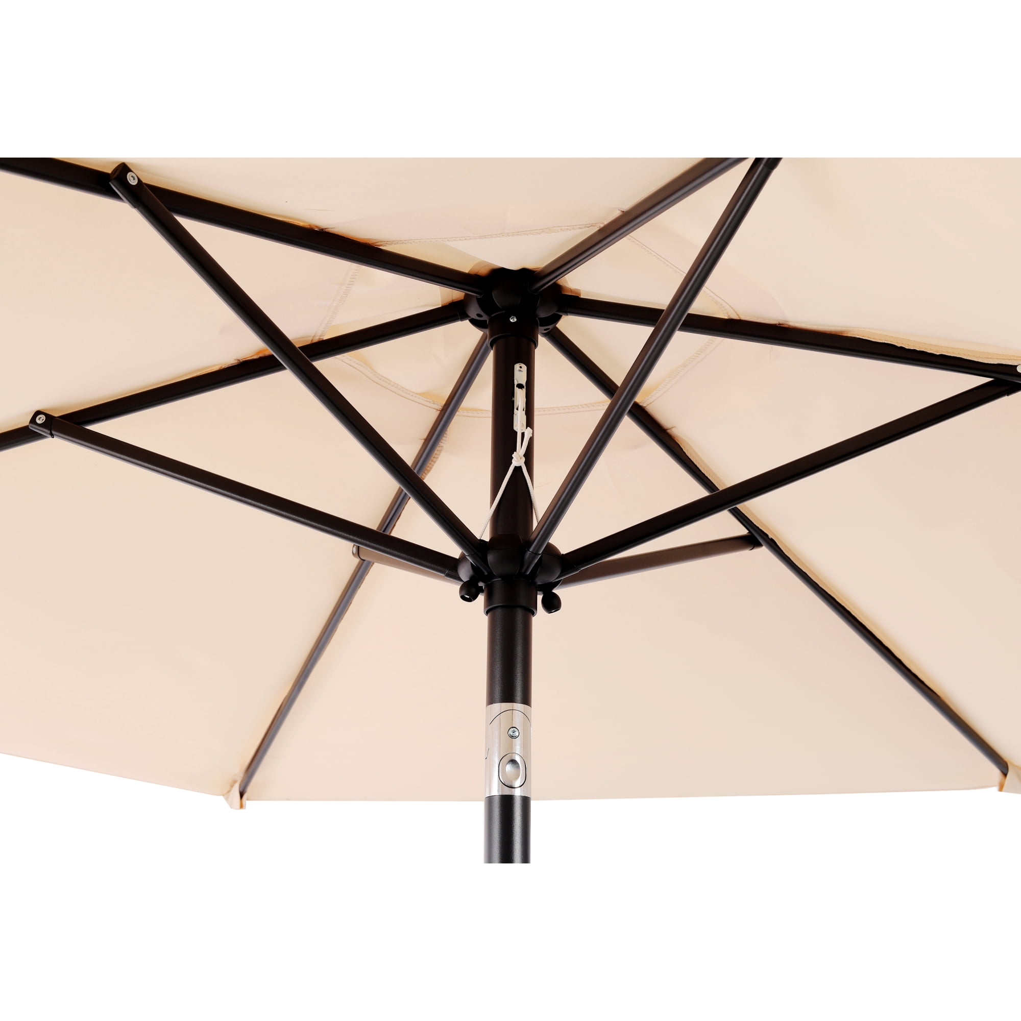 Leumius 7.5FT Patio Umbrella,Outdoor Market Yard Umbrella, Sun Shade Umbrella with Push Button Tilt and Crank Mechanism for Garden, Deck, Pool and Backyard, Not Include Umbrella Base,Beige