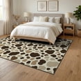 thumbnail image 3 of ODIKA 6'x9' Washable Area Rug Spotted Print Boho Splotch Motif Fake Cow That Feel Placemats Table Flowing for Queen Size Bedroom, Under Bed, Master Suite, Easy Care, Non-Shedding, 3 of 7