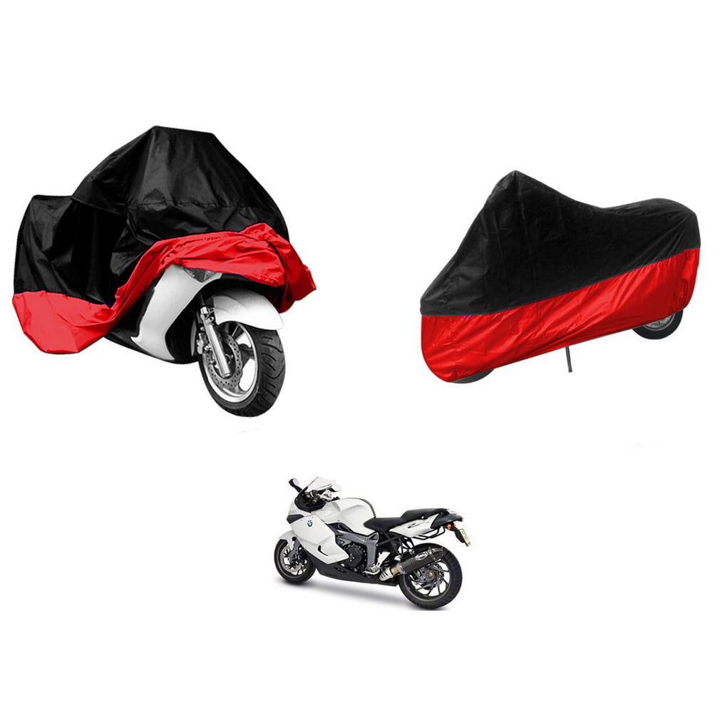 XXL, Black Red Rusee Motorcycle Cover,Waterproof Motorbike Cover for Outside Storage,Weatherproof Waterproof Dustproof Sunblocker 